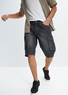 Jeansshorts med cargofickor, avslappnad passform, bonprix