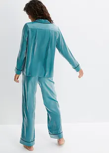 Pyjamas i satin med glanseffekt, bonprix