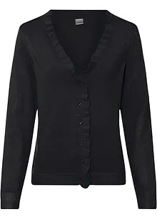 Cardigan med ryschkrage, bonprix