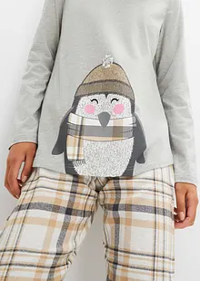 Pyjamas med flanellbyxa, bonprix