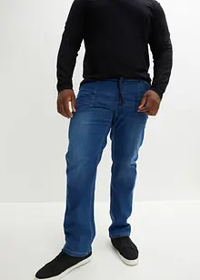 Dra på-jeans med bekvämt snitt, loose fit, straight, bonprix