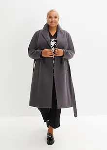 Vintertrenchcoat med yllelook, bonprix