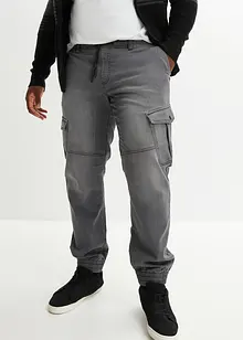 Mjuka jeans med cargofickor, Regular Fit, Straight, bonprix