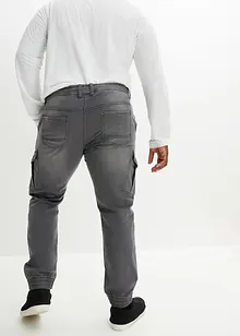 Mjuka jeans med cargofickor, Regular Fit, Straight, bonprix