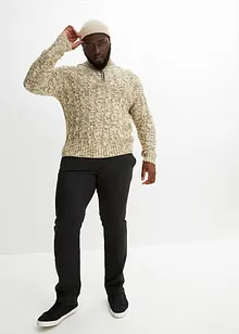 Stretchiga chinos med bekvämt snitt och skärp, normal passform, raka ben, bonprix