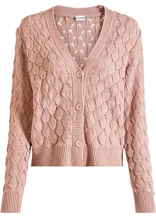 Hålmönstrad cardigan, bonprix