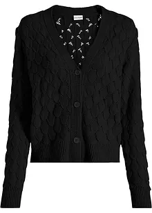 Hålmönstrad cardigan, bonprix