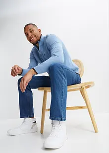 Tröja med krage och dragkedja i återvunnet material, bonprix