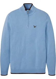 Tröja med krage och dragkedja i återvunnet material, bonprix