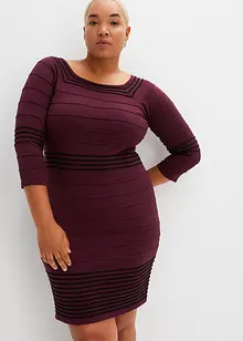 Stickad klänning i mjuk viskosmix, bonprix