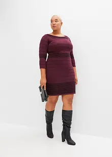 Stickad klänning i mjuk viskosmix, bonprix