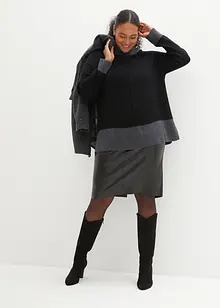 Trendig pennkjol i skinnimitation, bonprix