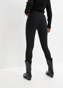 Punto-leggings med infällning i skinnimitation, bonprix