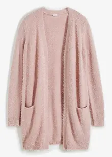 Lång cardigan med fluffigt utseende, bonprix