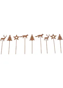 Prydnadspinnar med julmotiv (9-pack), bonprix