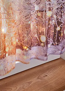 Cafégardin med LED-belysning och vintertryck, bonprix