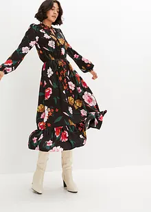 Mellanlång klänning i följsam viskos, bonprix