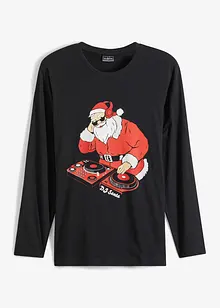 Långärmad T-shirt med julmotiv i ekologisk bomull, bonprix