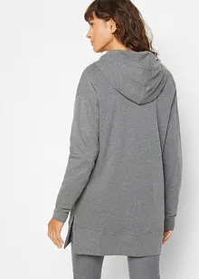 Lång sweatshirt med huva och slits i sidan, bonprix