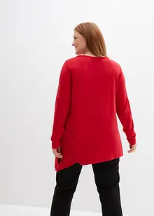 Longshirt med asymmetriskt snitt och glitter, bonprix