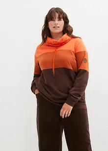 Sweatshirt med mönstrad krage, bonprix