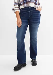 Stretchiga termojeans med mysig insida och ruggad yta, bootcut, bonprix