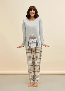 Pyjamas med flanellbyxa, bonprix