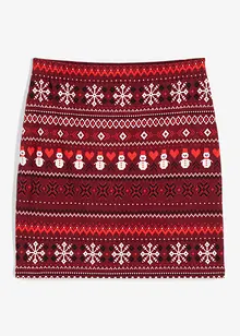 Lusemönstrad minikjol i elastisk bomullsmix, bonprix