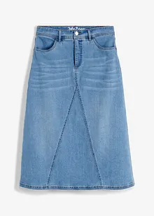 Stretchig jeanskjol med hög midja, bonprix