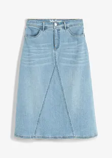 Stretchig jeanskjol med hög midja, bonprix