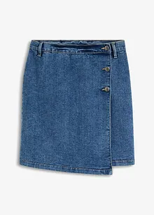 Denimkjol med omlottlook, bonprix