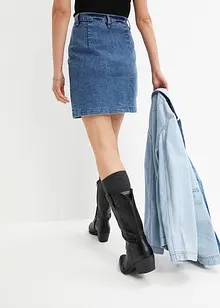 Denimkjol med omlottlook, bonprix