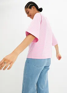 Randig höghalsad T-shirt med raglanärmar, bonprix
