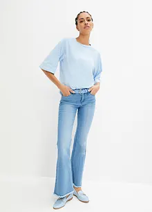 Randig höghalsad T-shirt med raglanärmar, bonprix