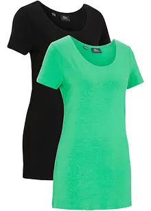 Lång topp med texttryck (2-pack), bonprix