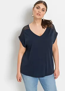 Topp med spets av viskosmix, bonprix