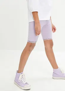 Cykelbyxa med spets för barn (2-pack), ekologisk bomull, bonprix