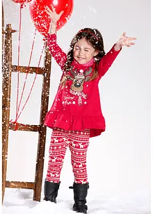 Juligt set med topp + leggings i ekologisk bomull för barn (2 delar), bonprix