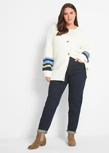 Mom Jeans Mid Waist, långa ben, bonprix