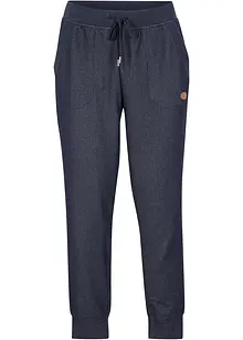 Trikåbyxa med jeanslook, 7/8-längd, bonprix