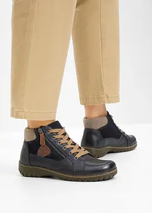 Snörkänga i skinn med bekväm vidd, bonprix