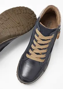 Snörkänga i skinn med bekväm vidd, bonprix