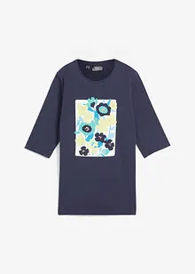 T-shirt med halvlånga ärmar och tryck i ekologisk bomull, bonprix