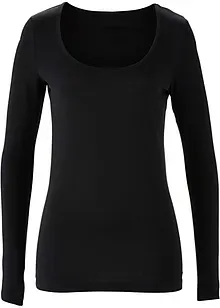 Figurnära topp med långa ärmar, bonprix