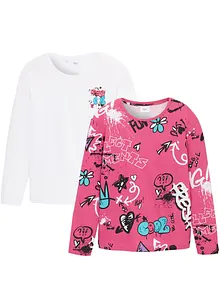 Boxy topp i ekologisk bomull (2-pack), bonprix