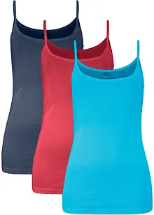 Linne med smala axelband och bomull (3-pack), bonprix