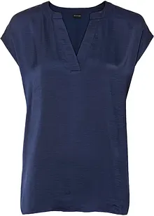 Ledig satinblus med överskurna ärmar, bonprix