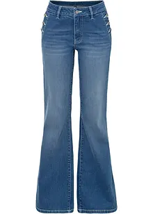 Bootcut Jeans Mid Waist, ekologisk bomull, bonprix