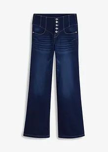 Jeans med hög midja, utsvängda ben och återvunnen polyester, bonprix