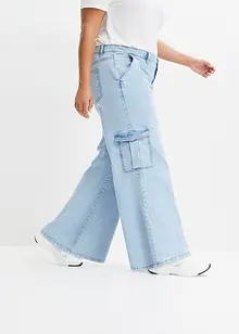 Cargo Jeans Mid Waist, Wide Leg, bonprix